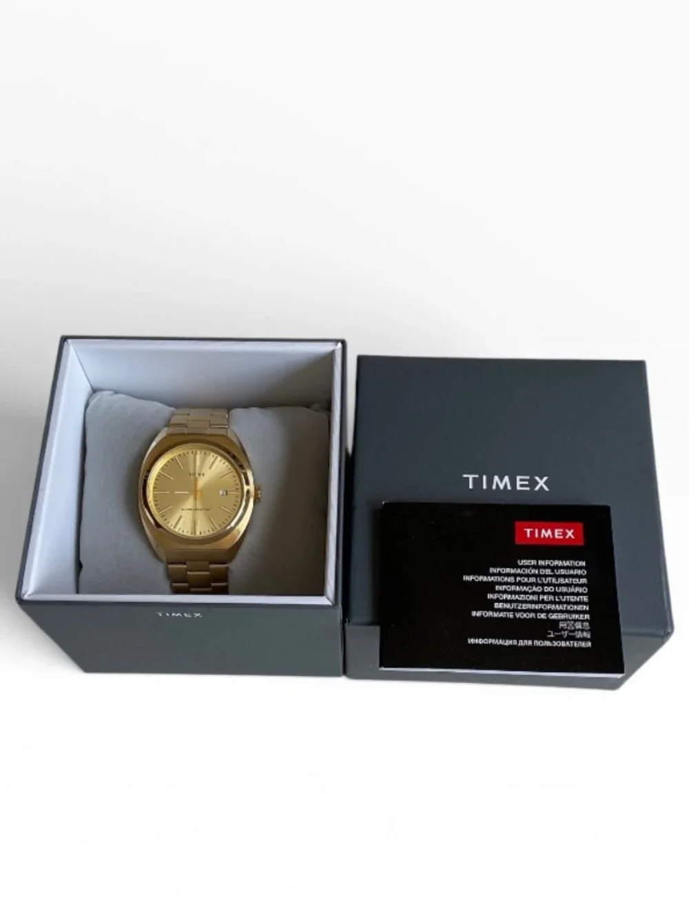 Timex Milano XL 38mm Gold Watch NWOT Box